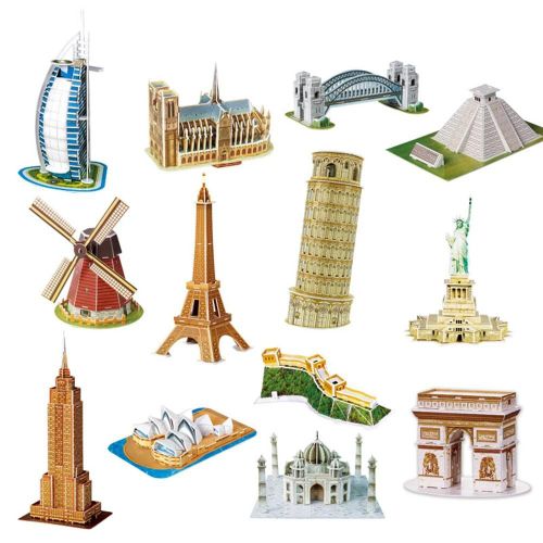 3d World Jigsaw Puzzle World Construction Model Kit Diy Craft Educational Toy_03(Tour Eiffel)