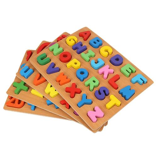 Enfants Alphabet Abc Chiffres En Bois Apprentissage Jouet Enfants Éducatif Puzzle Board_4#
