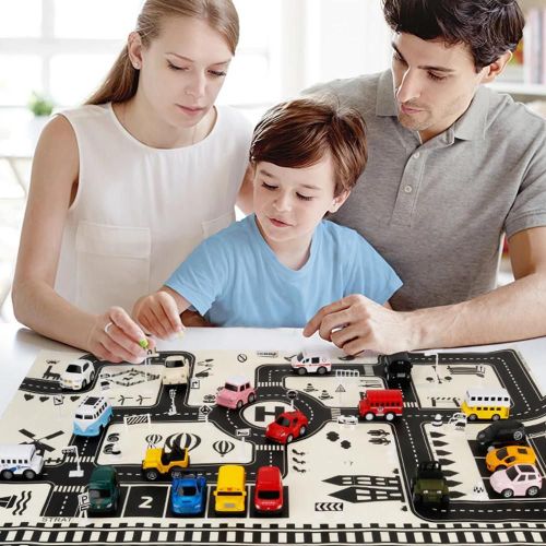 83x59cm Enfants Voiture Ville Route Tapis De Jeu Tapis Panneaux De Signalisation Blocs D'éducation Toy_Play Tapis