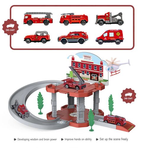 Voiture Jouet Racing Garage Le plus petit détail Accessoire réaliste Voitures Race Around Set de jeu pour Kids_2