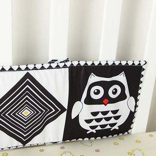 Livre En Tissu Dessin Animé Design Développement Intellectuel Noir Et Blanc Contour Bébé Bain Livre Doux Pour Home_Owl