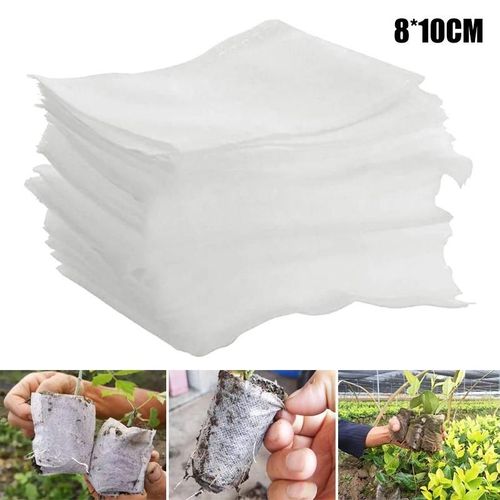 100 pcs non tissé pépinière sacs plante croissance semis pots ensemble respirant 8x10cm nouveau