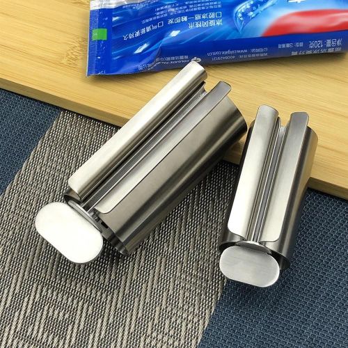 Presse-tube de dentifrice avec poignée antidérapante Distributeur de dentifrice pratique simple pour la salle de bain à la maison Grande taille Argent