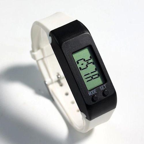 Podomètre Lcd Bracelet Numérique Marche Course Distance Compteur Sports De Plein Air Bracelet Femmes Hommes Enfants Cadeaux Blanc