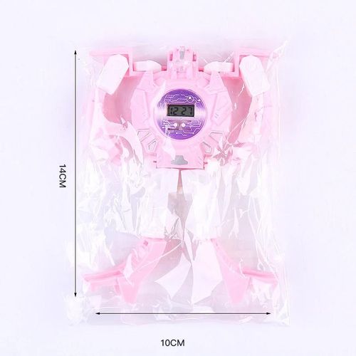 Transformer Montre Numérique Dessin Animé Créatif Robot Jouet Montre-bracelet réglable Grands Cadeaux Pour Garçons Filles Rose