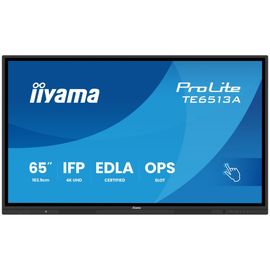 iiyama ProLite TE6513A-B1AG - Classe de diagonale 65" (64.5" visualisable) écran LCD rétro-éclairé par LED - signalétique numérique interactive - avec écran tactile (multi-touch) / capacité PC en...