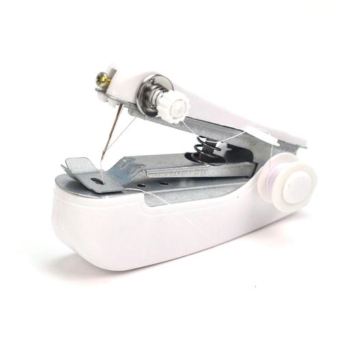 Mini machine à coudre domestique Outil de couture sans fil polyvalent pour la fabrication de vêtements blancs