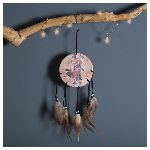 Dreamcatcher Pendentif - Peinture À L'huile Indienne Rétro Carillons Éoliens Décoration Murale A