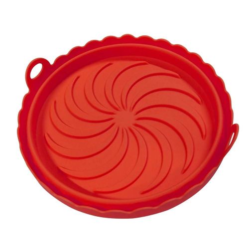 Plateau en silicone pour friteuse à air - Panier pliable avec poignées,Va au lave-vaisselle,Petit,Rouge rouge,Petit