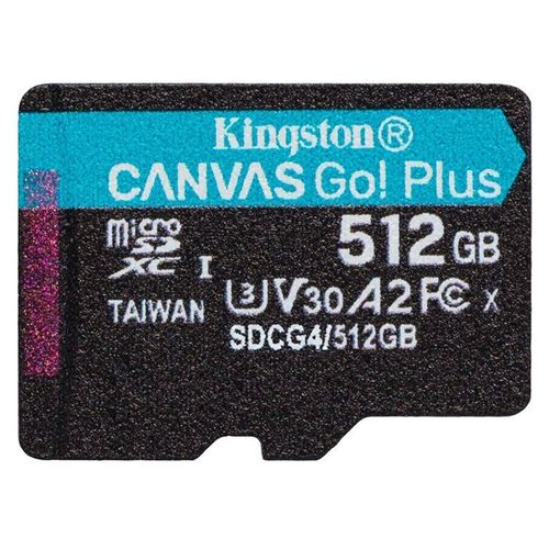 Kingston Canvas Go! Plus - Carte mémoire flash - 512 Go - A2 / Video Class V30 / UHS-I U3 / Class10 - microSDXC UHS-I