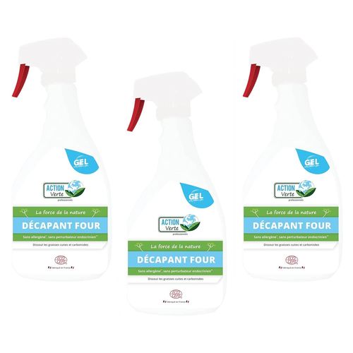 Action verte Lot de 3 Sprays 1 L Décapant Four ECOCERT