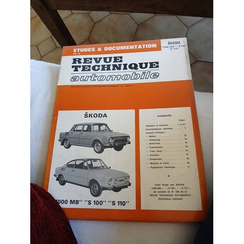 Revue Technique Automobile Skoda 1000 Mb S100 S110 Rta
