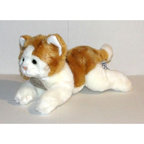peluche chat yomiko classics russ berrie doudou chaton tigre orange blanc