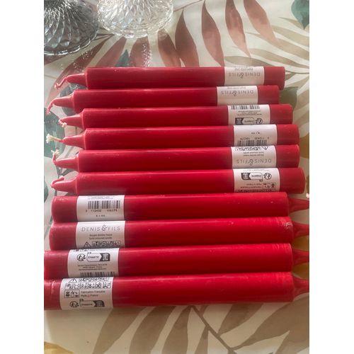 Lot De 10 Bougies Rouge  Denis Et Fils