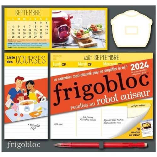 Frigobloc Hebdomadaire Robot Cuiseur - Le Calendrier Maxi-Aimanté Pour Se Simplifier La Vie ! Avec Un Critérium