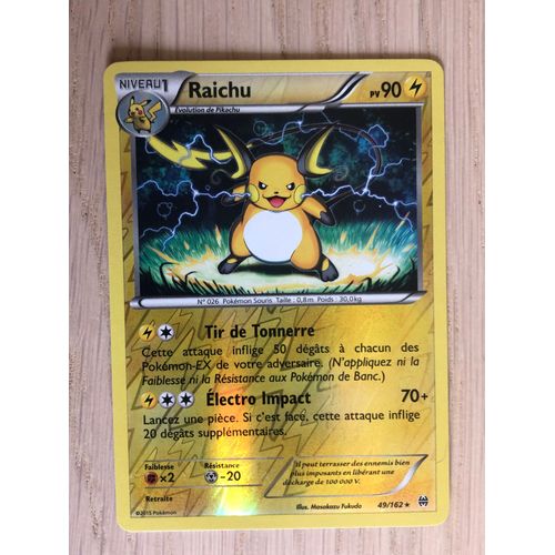 Carte Pokémon Raichu Brillante 90 Pv 49/162 Xy Impulsion Turbo