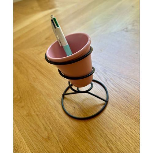 Mini cache pot et support métal 