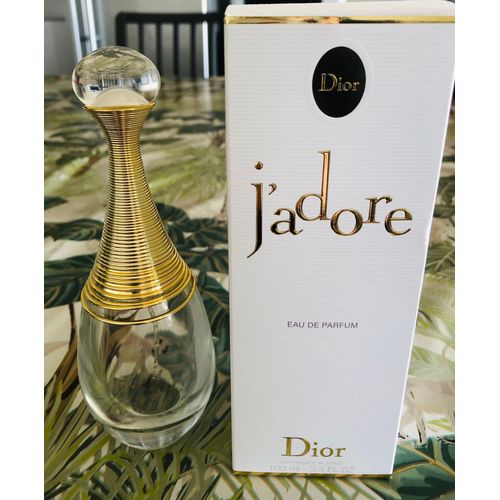 Pour Collection : Flacon Vide Parfum "J'adore" De Dior Et Son Emballage.