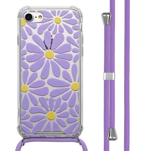 Imoshion Coque Design Avec Cordon Iphone Se (2022 / 2020) / 8 / 7 Tropical Violet Flowers Connect