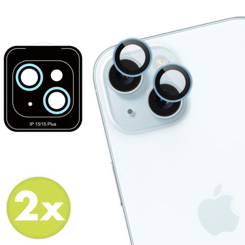 Imoshion Lot De 2 Protections D'objectif De Caméra Iphone 15 / 15 Plus Blue