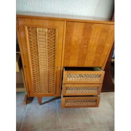 Armoire Vintage 1 Porte 3 Tiroirs Et 1 Demi Porte Secrétaire