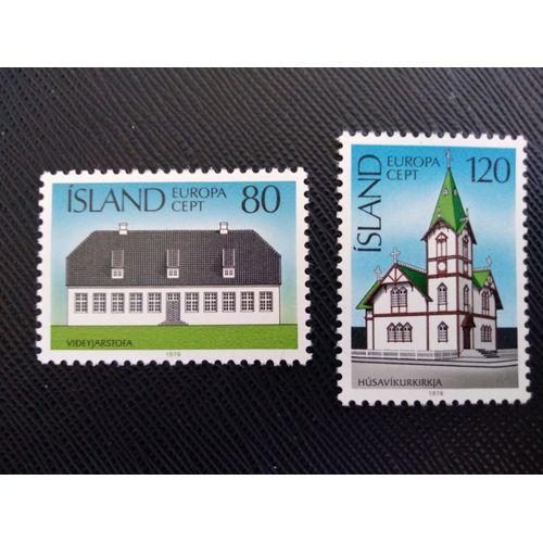 Timbre Islande Y T 483 - 484 Série : Europa (C.E.P.T.) - Architecture 1978 (010509 )