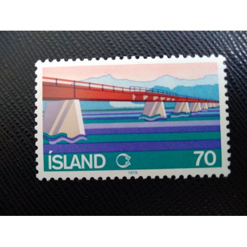 Timbre Islande Y T 487 Pont Sur La Rivière Skeioara 1978 (010509 )