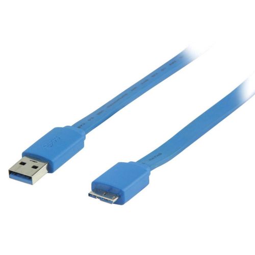 Câble plat USB 3.0 A mâle vers USB 3.0 micro B 2,00 m