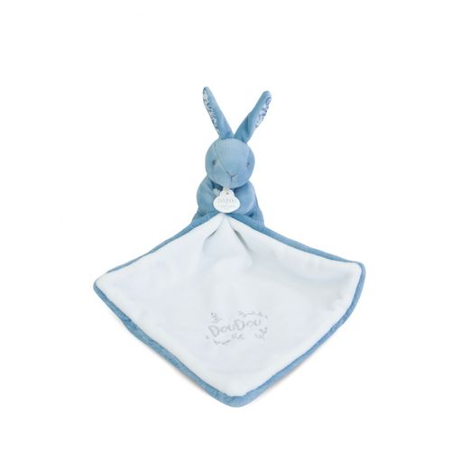 Doudou Lapin Mouchoir 10 Cm Bleu - Doudou Et Compagnie