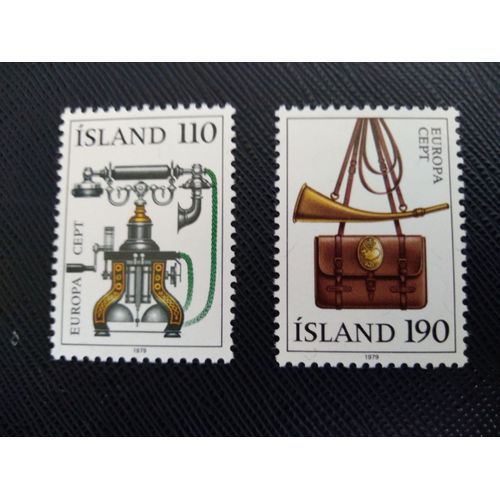 Timbre Islande Y T 492 - 493 Série : Europa (C.E.P.T.) - Histoire De La Poste 1979 (010509 )