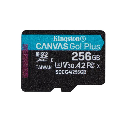 Kingston Canvas Go! Plus - Carte mémoire flash - 256 Go - A2 / Video Class V30 / UHS-I U3 / Class10 - microSDXC UHS-I