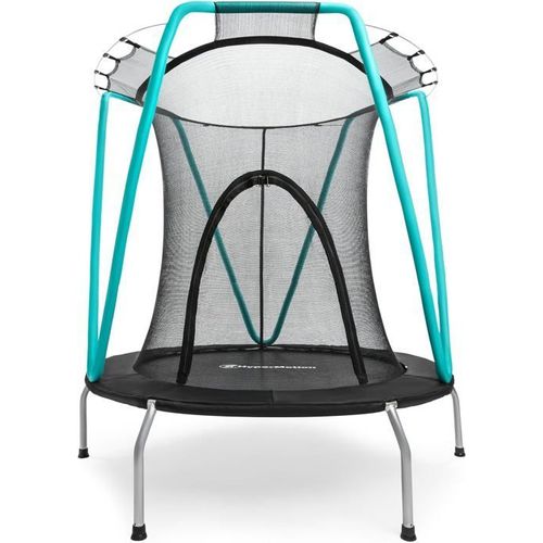 Trampoline Enfant Avec Filet De Sécurité- Ø 137cm Zippée-Trampoline Enfant 3-8 Ans Acier Galvanisé- Intérieur- Extérieur, Max 25 Kg