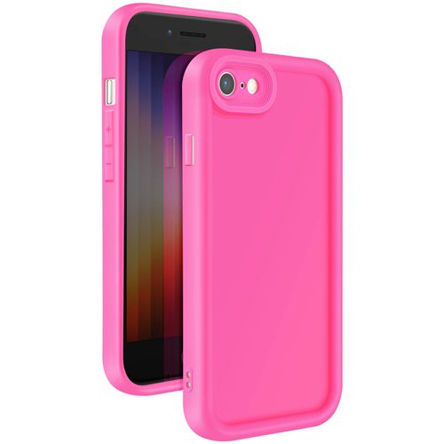 Coque Pour Iphone Se 2022 / 2020 , 8 / 7 Silicone Bordures Surélevées Fuchsia