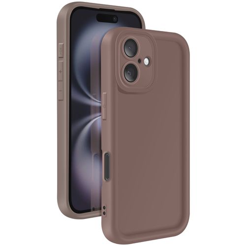 Coque Pour Iphone 16 Silicone Soft Touch Bordures Surélevées Marron
