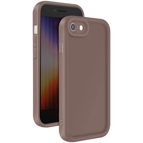 Coque Pour Iphone Se 2022 / 2020 , 8 / 7 Silicone Bordures Surélevées Marron