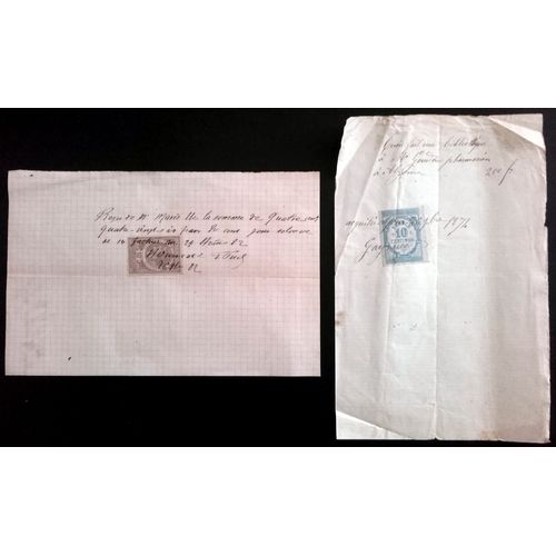 1874 Et 1882 : Lot De 2 Timbres Fiscaux 10 Centimes Quittances, Reçus Et Décharges