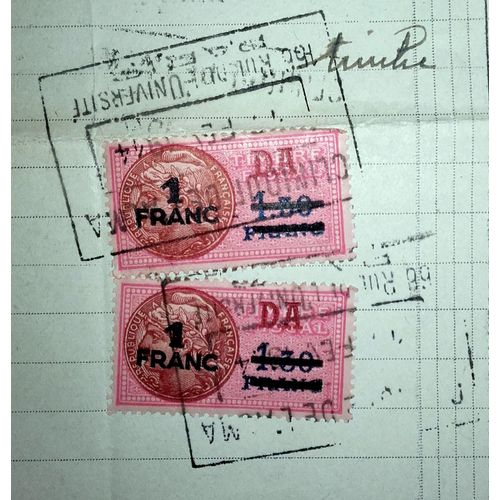 Lot De 2 Factures Clinique De L'alma Paris 1944 Avec 3 Timbres Fiscaux