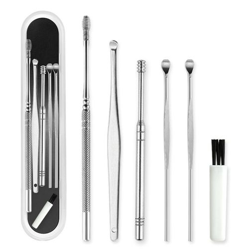 6 Pièces Ensemble De Nettoyage De Sélection D'oreille Outil De Soins De Santé Nettoyant D'oreille Dissolvant De Cire D'oreille Dissolvant De Cire D'oreille Kit De Curette 