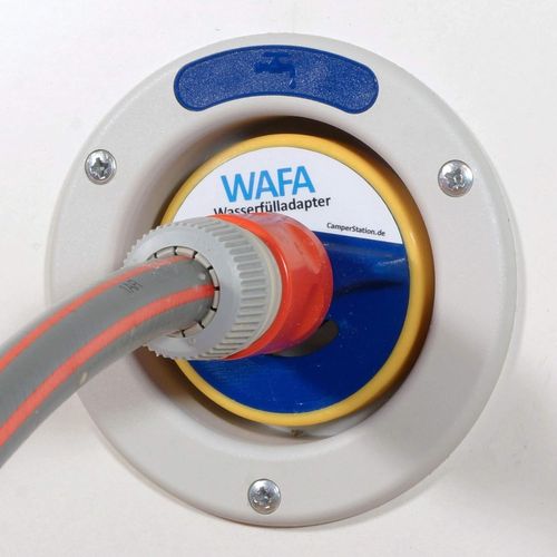 SHIBA-W3A - Adaptateur de réservoir d'eau à 3 broches pour raccord de tuyau Gardena sur camping-car - Couvercle de 78 mm[1052]