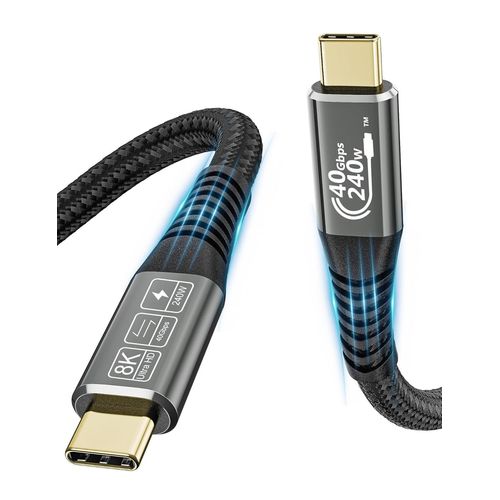 GOUTS ET COULEURSCâble Usb C Vers Usb C 0.5M,Câble Usb4 Avec Cable Thunderbolt 4, Transfert De Données 40 Gbps, Câble Usb C Charge Rapide 240W 48V/5A,Câble Vidéo 8K @ 60Hz Pour Macbook, Docking Stati