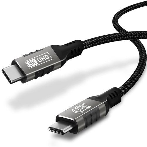 GOUTS ET COULEURSCable Thunderbolt 4 50Cm, Usb C Câble Supporte Transfert De Données 40Gbps, Vidéo 8K@60Hz/4K@144Hz, 240W Cable Usb C Vers Usb C Pour Iphone 16/15 Pro/Max Macbook Air/Pro M1 M2, Studi