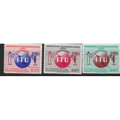 Liberia Timbres Union Internationale Des Télécommunications 1965