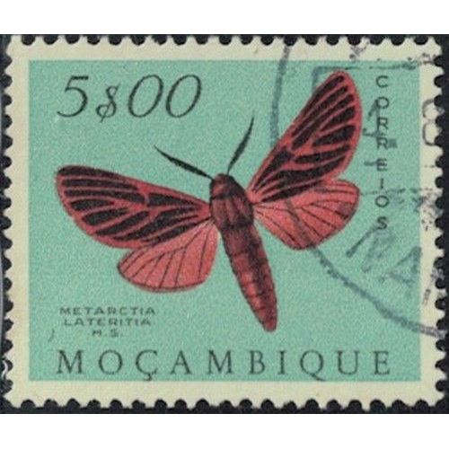 Mozambique 1953 Papillon Metarctia Lateritia Y&T Mz 434 Su