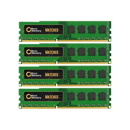 CoreParts - DDR3 - kit - 16 Go: 4 x 4 Go - DIMM 240 broches - 1333 MHz / PC3-10600 - mémoire enregistré - ECC - pour Dell PowerEdge M910, R715, R810, R815, R910