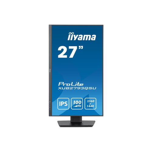 iiyama ProLite XUB2793QSU-B6 - Écran LED - 27" - 2560 x 1440 QHD @ 100 Hz - IPS - 250 cd/m² - 1300:1 - 1 ms - HDMI, DisplayPort - haut-parleurs - noir, mat