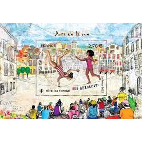 Fête Du Timbre : Les Arts De La Rue : Les Acrobates Feuillet Année 2025 Yvert Et Tellier Luxe