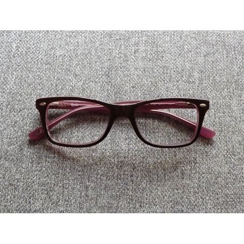 Monture/ Lunette De Vue Rectangle Marron Et Rose Clair- Ray Ban