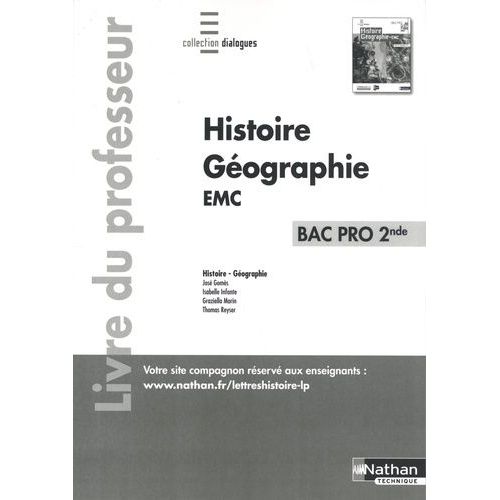 Histoire Géographie Emc 2de Bac Pro Dialogues - Livre Du Professeur