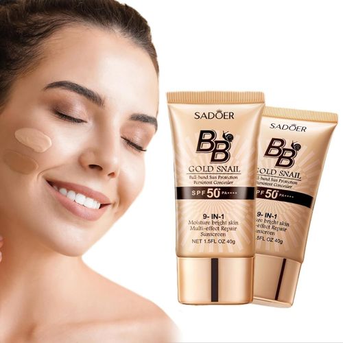 Bb Crème Coréenne Spf 50, Crème Solaire 9 En 1 Spf 50, Fond De Teint Coréen Imperméable Et Anti-Transpiration, Hydratant Teinté, Anti-Cernes Pour Peaux Grasses Et Sèches (Mixte) 