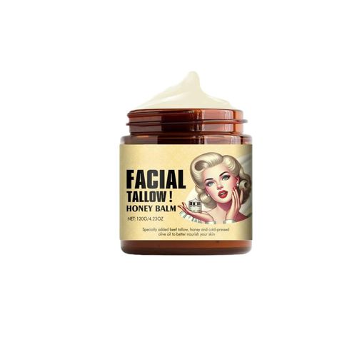 Baume Au Suif De B?uf Fouetté Et Au Miel, Baume Au Suif Fouetté Et Au Miel, Crème Visage Bio Nourrie À L'herbe (1 Pièce)